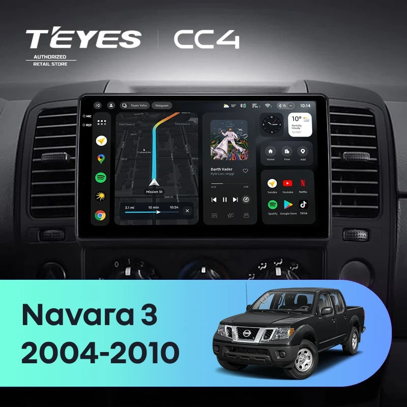 Штатная магнитола Teyes CC4 8/128 Nissan Navara D40 (2004-2010) F1