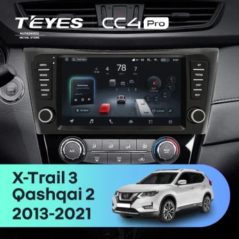 Штатная магнитола Teyes CC4 Pro 8/128 Nissan X-Trail 3 T32 (2013-2021) F4 климат контроль Тип-AB с кнопками