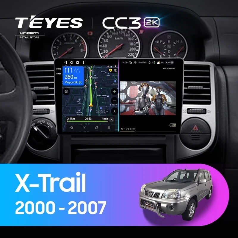 Штатная магнитола Teyes CC3 2K 4/32 Nissan X-Trail T30 (2000-2007) F1