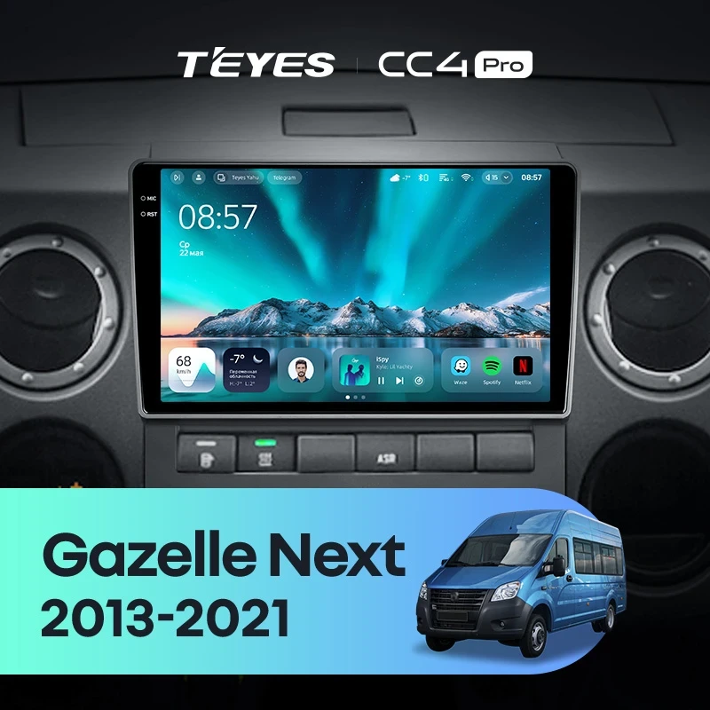 Штатная магнитола Teyes CC4 Pro 12/256 для GAZ Gazelle Next (2013-2021) F1