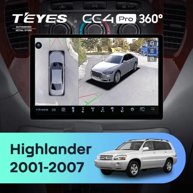 Штатная магнитола Teyes CC4 Pro 360 8/128 Toyota Highlander 1 XU20 (2001-2007) (13")