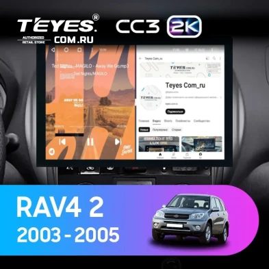Штатная магнитола Teyes CC3 2K 4/32 Toyota RAV4 2 CA20 CA20W XA20 (2003-2005) F4 (13")