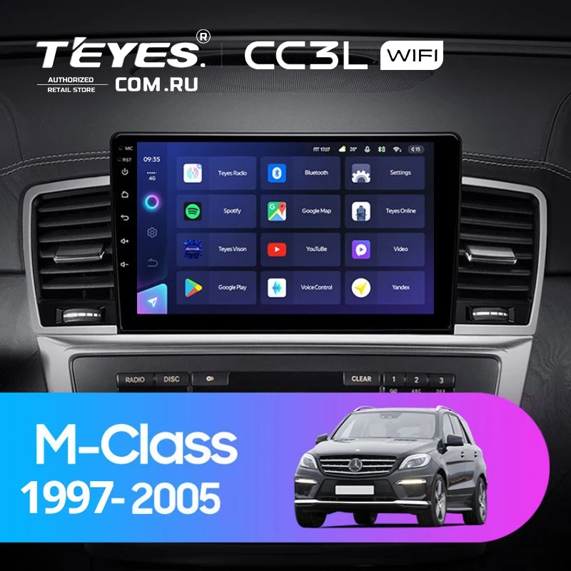 Штатная магнитола Teyes CC3L WiFi 2/32 Mercedes-Benz M-Class I W163 ML (1997-2005) Тип-B