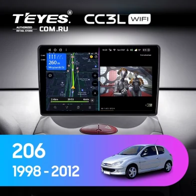 Штатная магнитола Teyes CC3L WiFi 2/32 Peugeot 206 T13 T16 T12 (1998-2012) F2