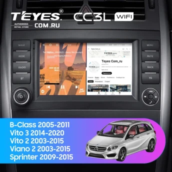 Штатная магнитола Teyes CC3L WiFi 2/32 Mercedes-Benz B-Class T245 (2005-2011) 7"