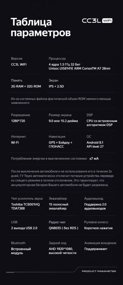 Штатная магнитола Teyes CC3L WiFi 2/32 Citroen Jumpy 3 (2016-2024)