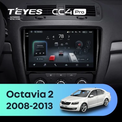 Штатная магнитола Teyes CC4 Pro 12/256 Skoda Octavia 2 A5 (2008-2013)