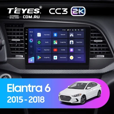 Штатная магнитола Teyes CC3 2K 4/64 Hyundai Elantra 6 (2015-2018) Тип-A
