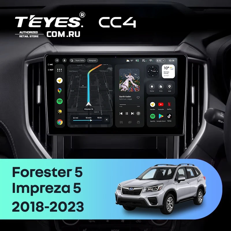 Штатная магнитола Teyes CC4 8/128 Subaru Forester 5 (2018-2023)