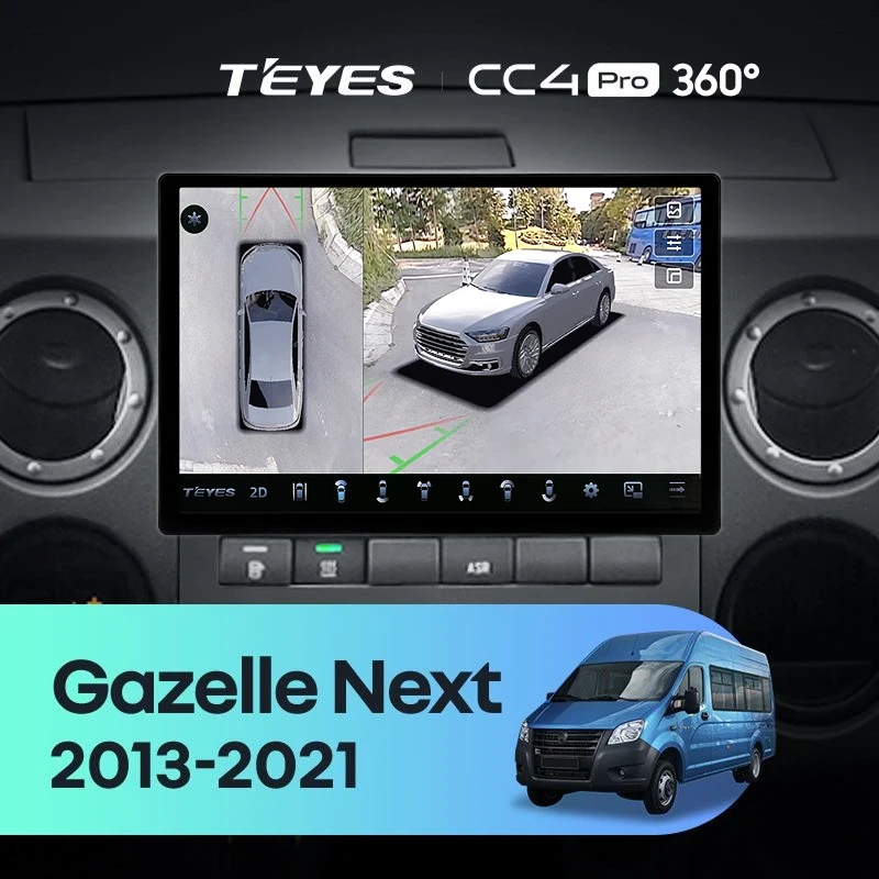Штатная магнитола Teyes CC4 Pro 360 8/128 для GAZ Gazelle Next (2013-2021) F1 (11")