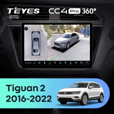 Штатная магнитола Teyes CC4 Pro 360 8/128 Volkswagen Tiguan 2 (2016-2022) Тип-B (11")