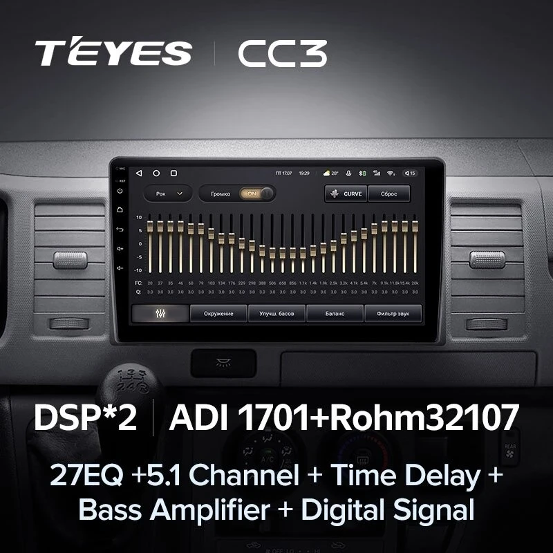 Штатная магнитола Teyes CC3 4/32 Toyota Hiace XH10 H200 (2004-2021)