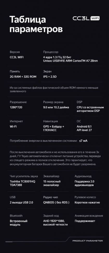 Штатная магнитола Teyes CC3L WiFi 2/32 Volkswagen Amarok (2010-2024)