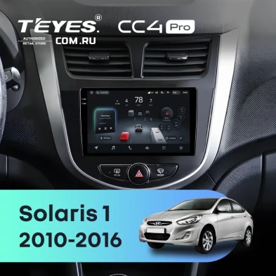 Штатная магнитола Teyes CC4 Pro 12/256 Hyundai Solaris 1 (2010-2016) F4 (черно-серый)