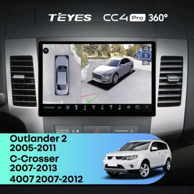 Штатная магнитола Teyes CC4 Pro 360 12/256 Peugeot 4007 (2007-2012) Тип-A (11")