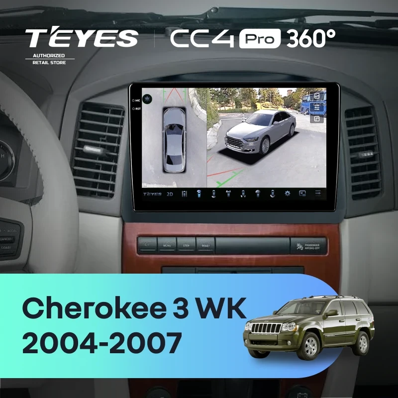 Штатная магнитола Teyes CC4 Pro 360 12/256 Jeep Grand Cherokee 3 WK (2004-2007) F2