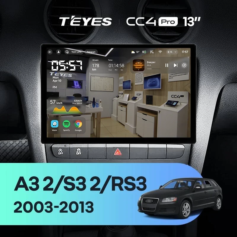 Штатная магнитола Teyes CC4 Pro 12/256 Audi RS3 1 (2011-2012) (13")