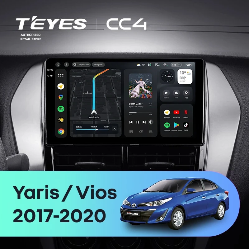 Штатная магнитола Teyes CC4 6/64 Toyota Yaris (2017-2020) F1
