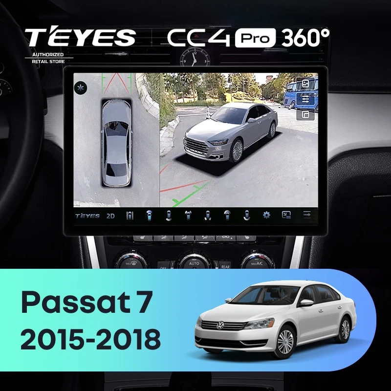 Штатная магнитола Teyes CC4 Pro 360 8/128 Volkswagen Passat 7 B7 NMS (2015-2018) F2 (13")