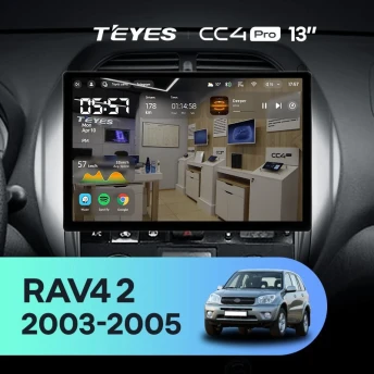 Штатная магнитола Teyes CC4 Pro 12/256 Toyota RAV4 2 CA20 CA20W XA20 (2003-2005) F4 (13")