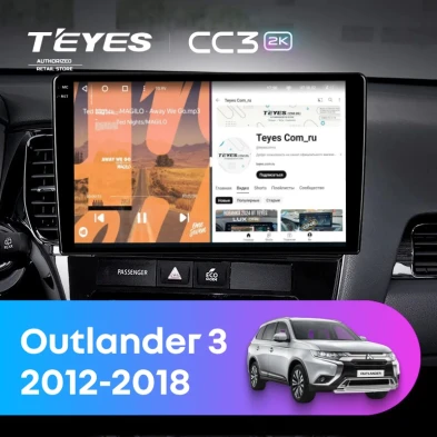 Штатная магнитола Teyes CC3 2K 6/128 Mitsubishi Outlander 3 GF0W GG0W (2012-2018) Тип-A (13")