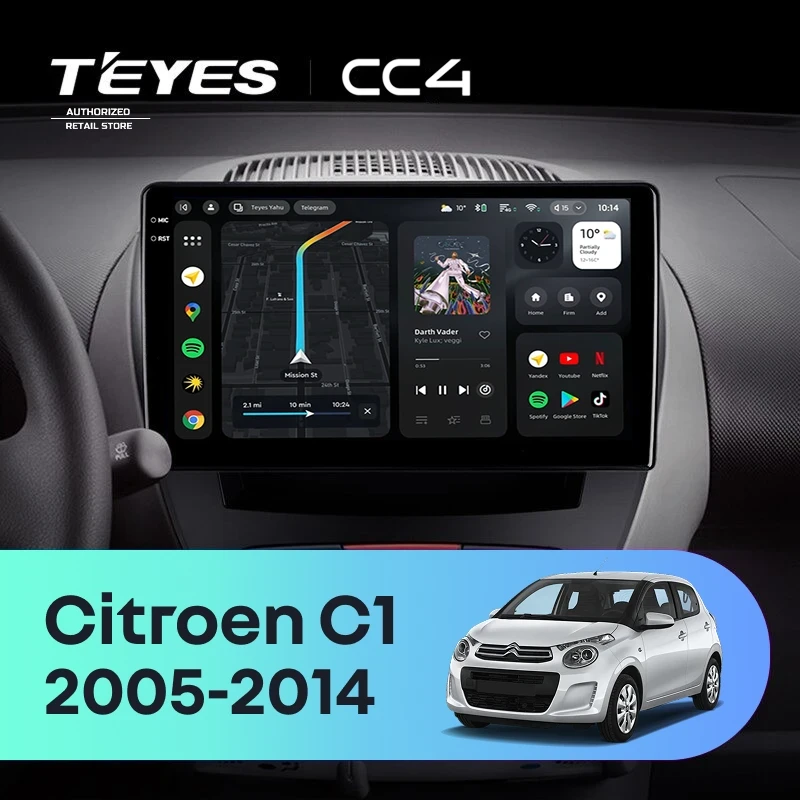 Штатная магнитола Teyes CC4 6/64 Citroen C1 (2005-2014)