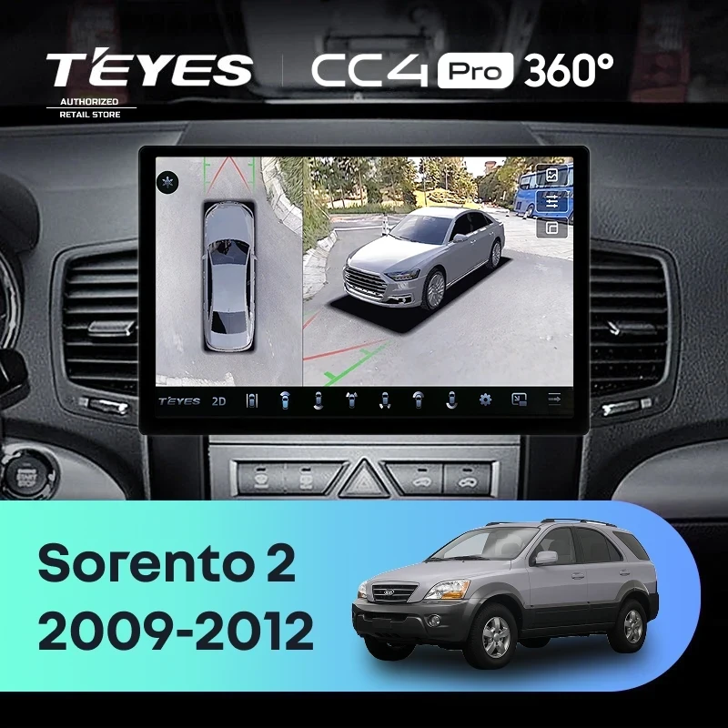 Штатная магнитола Teyes CC4 Pro 360 8/128 Kia Sorento 2 XM (2009-2012) Тип-A (11")