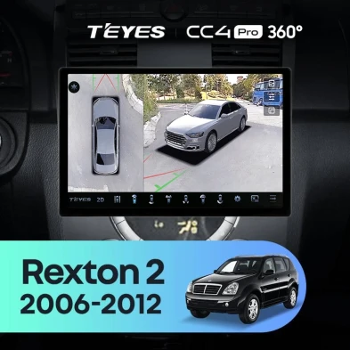 Штатная магнитола Teyes CC4 Pro 360 12/256 SsangYong Rexton Y250 2 (2006-2012) (13")