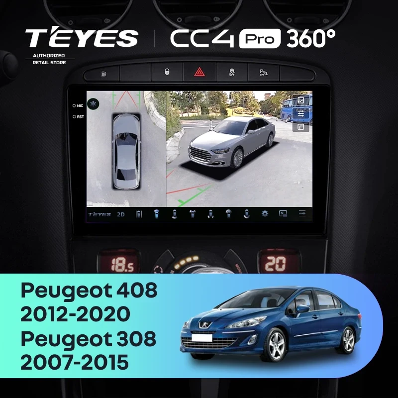 Штатная магнитола Teyes CC4 Pro 360 8/128 Peugeot 308 (2007-2015)