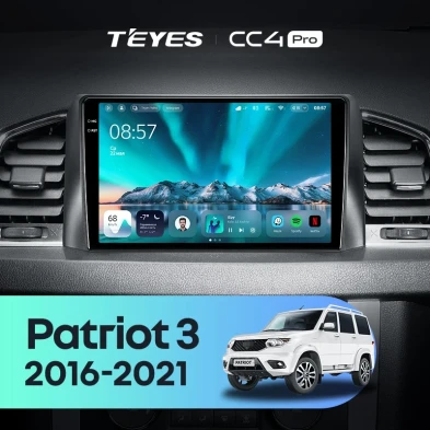 Штатная магнитола Teyes CC4 Pro 8/128 UAZ Patriot 3 (2016-2021) F2