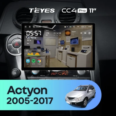 Штатная магнитола Teyes CC4 Pro 8/128 SsangYong Actyon Sports (2005-2017) (11")