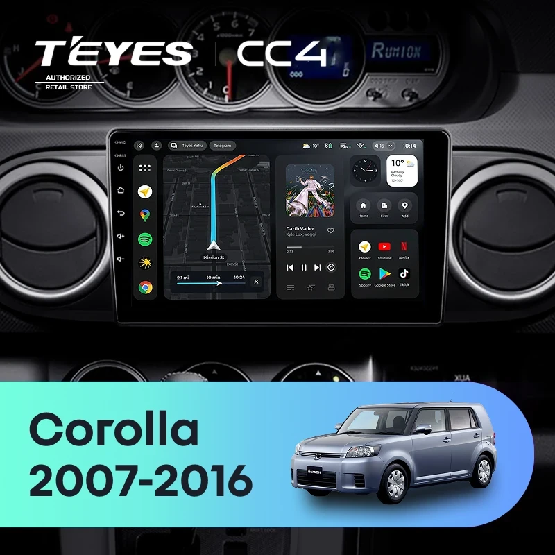 Штатная магнитола Teyes CC4 6/64 Toyota Corolla Rumion E150 (2007-2016)