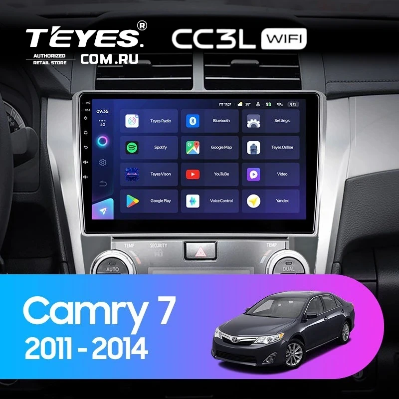 Штатная магнитола Teyes CC3L WiFi 2/32 Toyota Camry 7 XV 50 55 (2011-2014) (черно-серая) F1