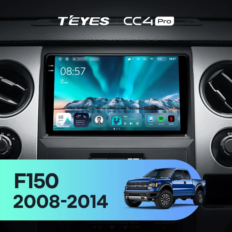 Штатная магнитола Teyes CC4 Pro 8/128 Ford F150 P415 Raptor (2008-2014) F2