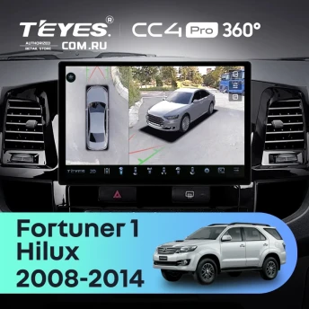 Штатная магнитола Teyes CC4 Pro 360 12/256 Toyota Fortuner (2008-2014) F1 (13")