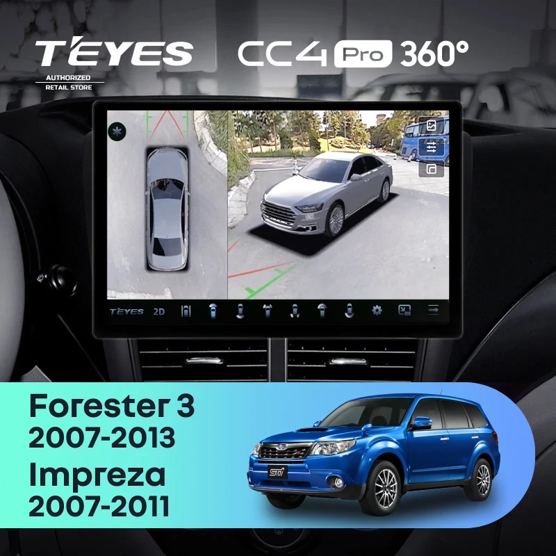 Штатная магнитола Teyes CC4 Pro 360 12/256 Subaru Forester 3 SH (2007-2013) (13")