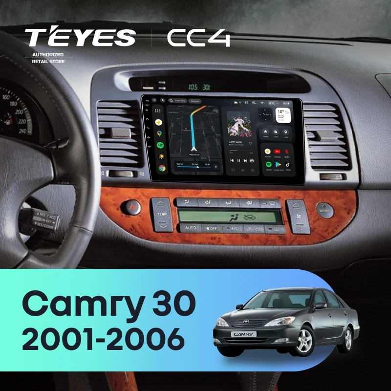 Штатная магнитола Teyes CC4 6/64 Toyota Camry 5 XV 30 (2001-2006) (черная)