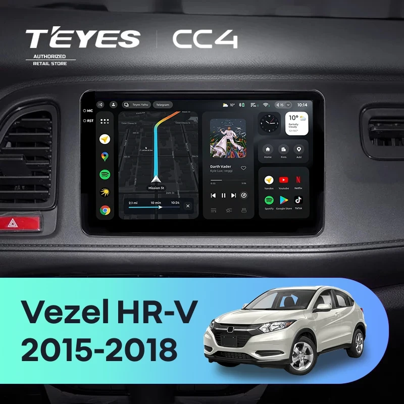Штатная магнитола Teyes CC4 6/64 Honda HR-V (2015-2018)