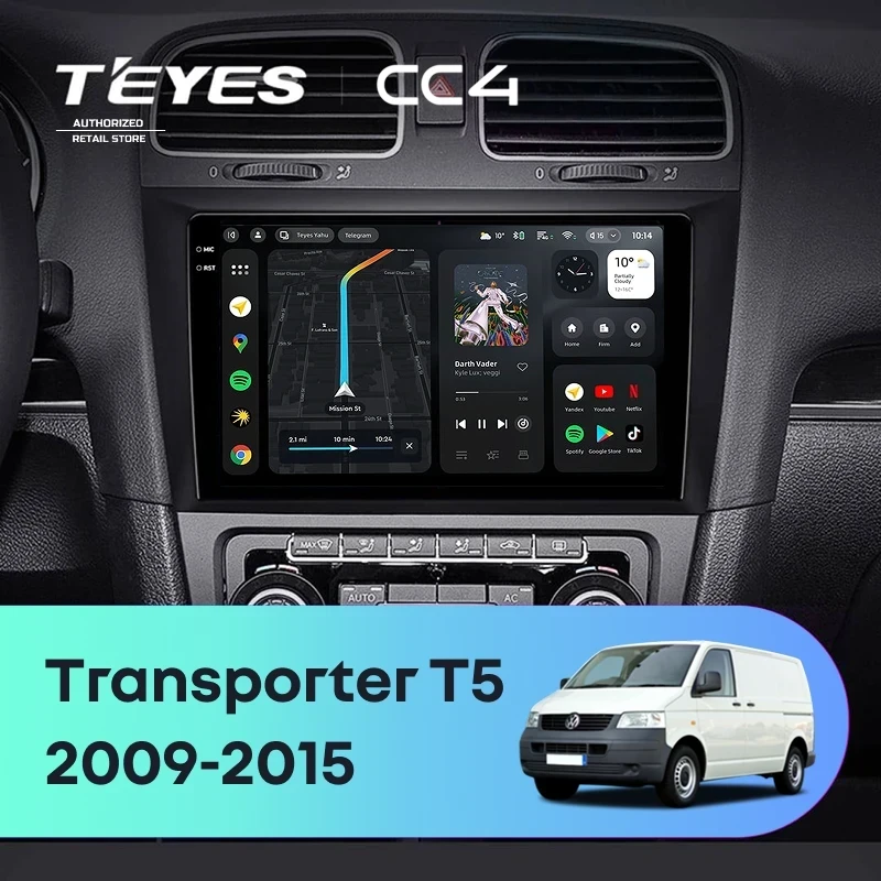 Штатная магнитола Teyes CC4 8/128 Volkswagen Transporter (T5) (2009-2015)