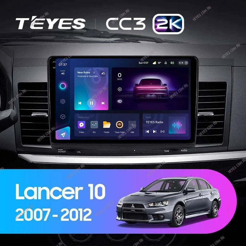 Штатная магнитола Teyes CC3 2K 6/128 Mitsubishi Lancer 10 CY (2007-2012) Тип-B
