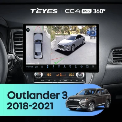 Штатная магнитола Teyes CC4 Pro 360 12/256 Mitsubishi Outlander 3 (2018-2021) (13")
