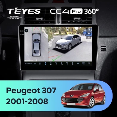Штатная магнитола Teyes CC4 Pro 360 12/256 Peugeot 307 1 (2001-2008)