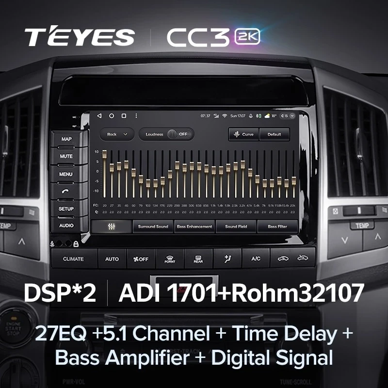 Штатная магнитола Teyes CC3 2K 6/128 Toyota Land Cruiser 11 200 (2007-2015) F2 Тип-C