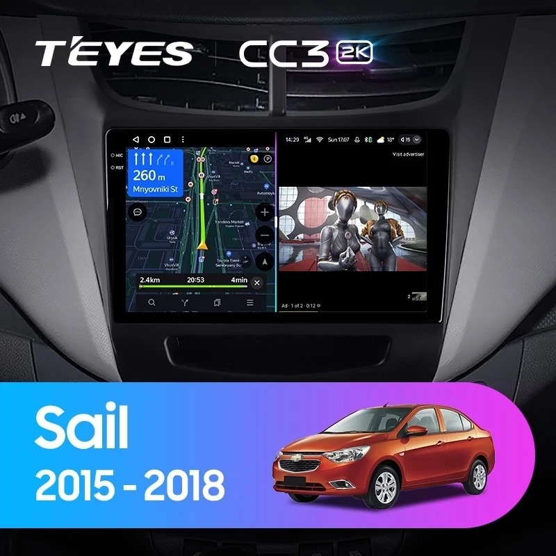 Штатная магнитола Teyes CC3 2K 6/128 Chevrolet Sail (2015-2018)