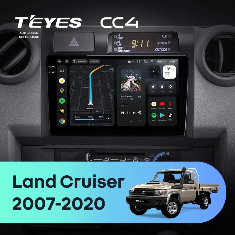 Штатная магнитола Teyes CC4 6/64 Toyota Land Cruiser 70 Series LC 79 (2007-2020)
