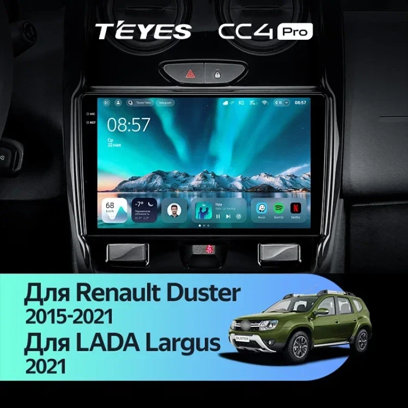 Штатная магнитола Teyes CC4 Pro 12/256 Renault Duster (2015-2021) F1