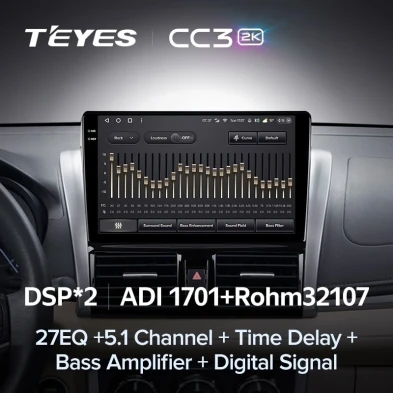 Штатная магнитола Teyes CC3 2K 360 6/128 Toyota Vios XP150 (2013-2020)