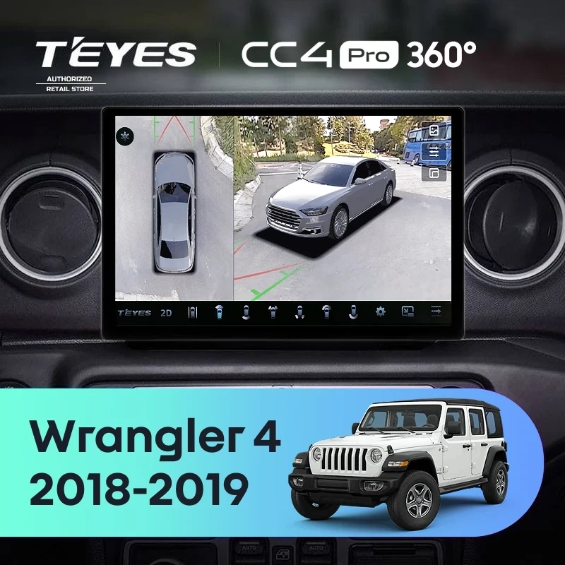 Штатная магнитола Teyes CC4 Pro 360 12/256 Jeep Wrangler 4 JL (2018-2019) (13")