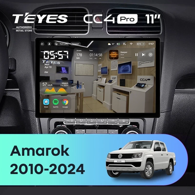 Штатная магнитола Teyes CC4 Pro 12/256 Volkswagen Amarok (2010-2024) (11")