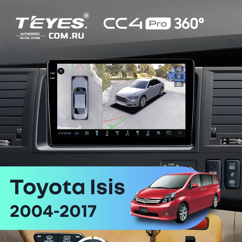 Штатная магнитола Teyes CC4 Pro 360 8/128 Toyota Isis (2004-2017)